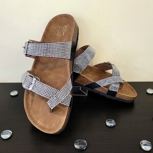 Yoki Bling Brown Cork Sandals